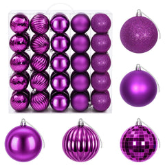 Christmas Ball Set 50 pcs Dia. 8 cm Polystyrene Black–White Lilac