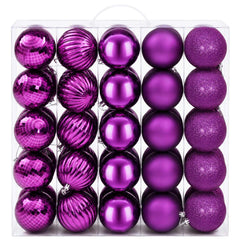 Christmas Ball Set 50 pcs Dia. 8 cm Polystyrene Black–White Lilac