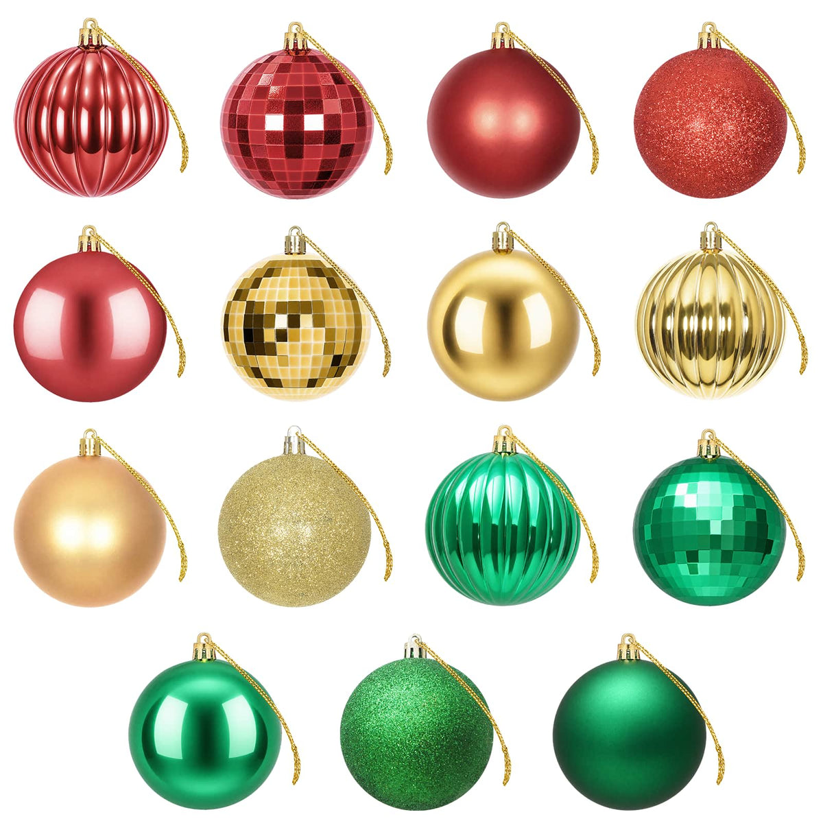 vidaXL Christmas Ball Set 50 pcs Red, Gold and Green 8 cm Polystyrene 4