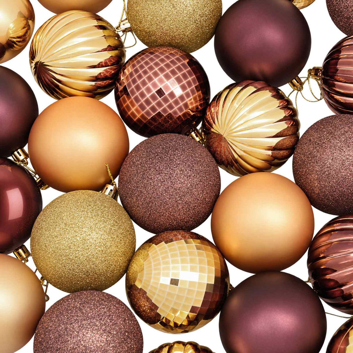 vidaXL Christmas Ball Set 50 pcs Brown and Gold 8 cm Polystyrene 5
