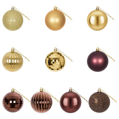 vidaXL Christmas Ball Set 50 pcs Brown and Gold 8 cm Polystyrene 4