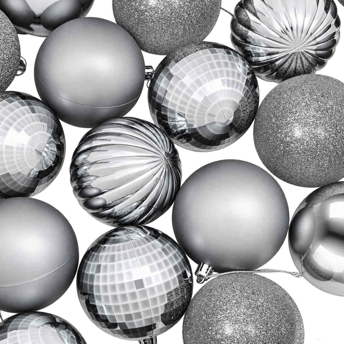 vidaXL Christmas Ball Set 50 pcs Grey 8 cm Polystyrene 5