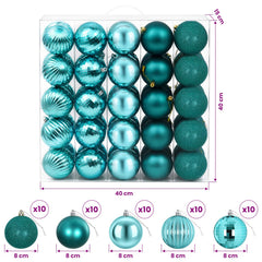 vidaXL Christmas Ball Set 50 pcs Green 8 cm Polystyrene 6