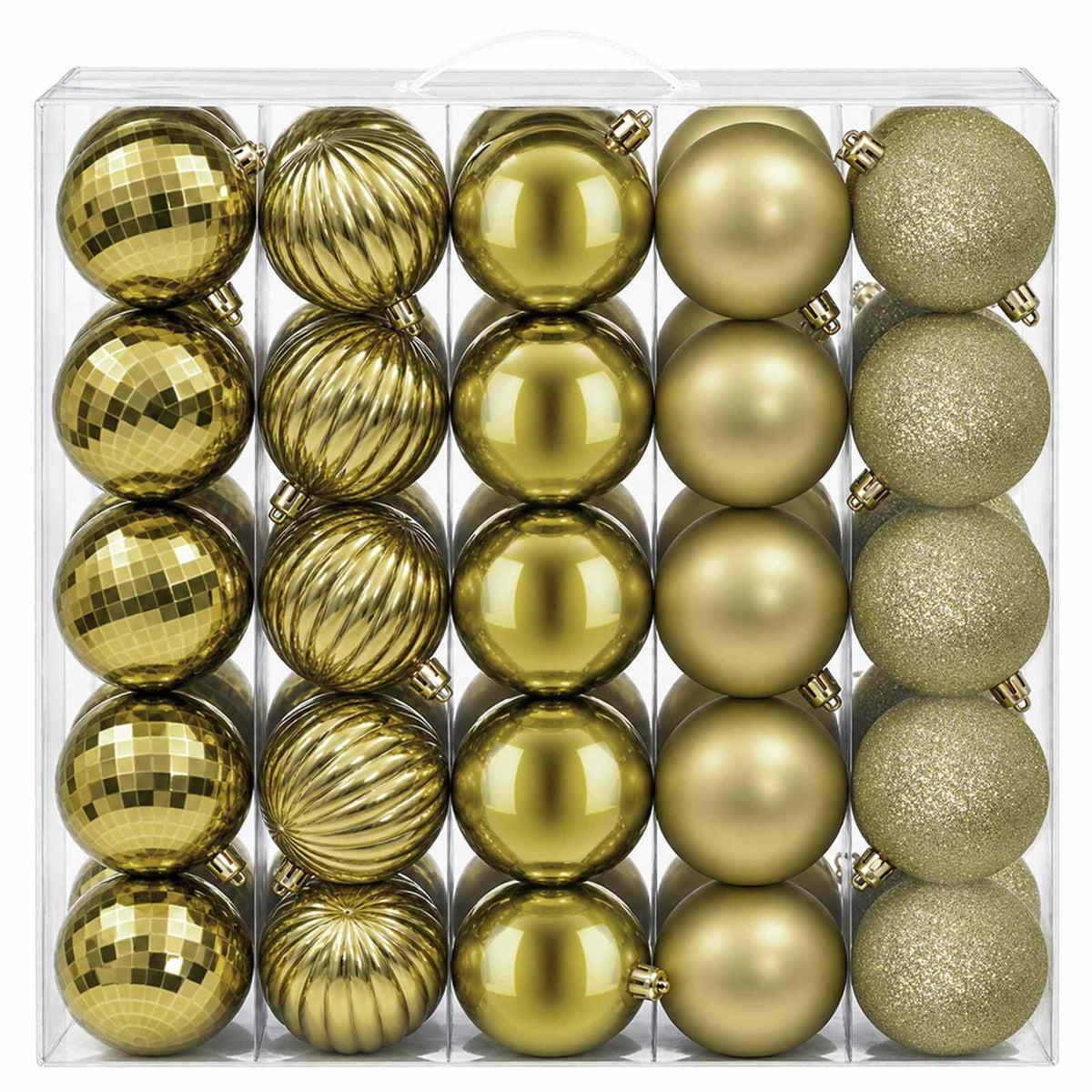 Christmas Ball Set 50 pcs Dia. 8 cm Polystyrene Black–White Light green