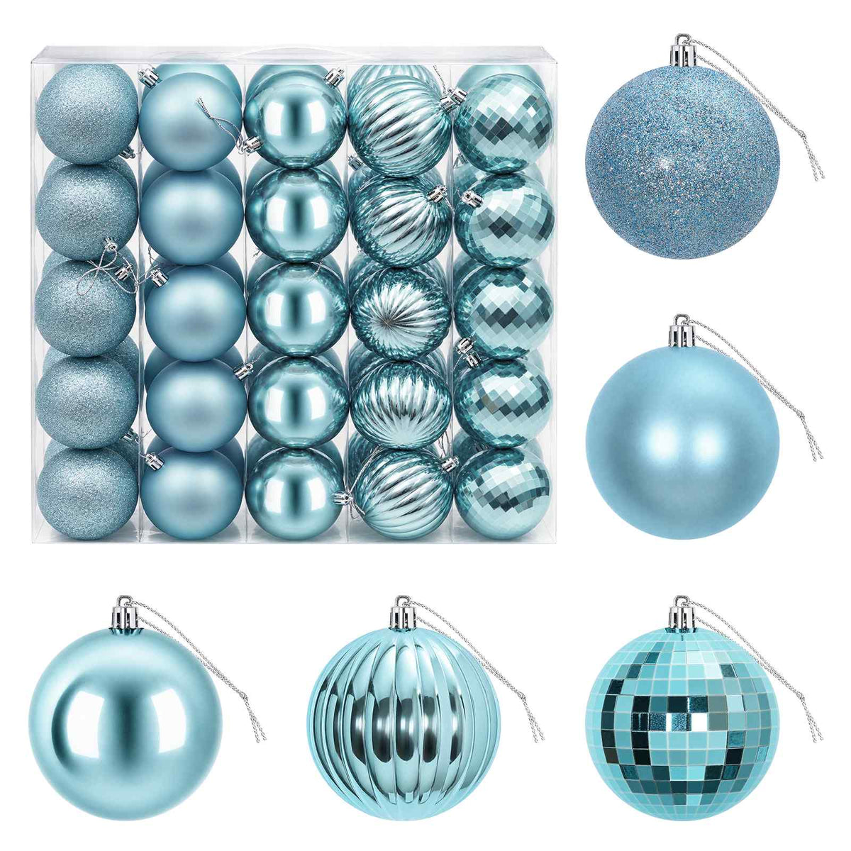 vidaXL Christmas Ball Set 50 pcs Turquoise 8 cm Polystyrene 2