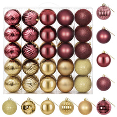 vidaXL Christmas Ball Set 50 pcs Gold and Wine Red 8 cm Polystyrene 2