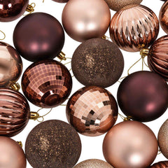 vidaXL Christmas Ball Set 50 pcs Champagne and Brown 8 cm Polystyrene 5