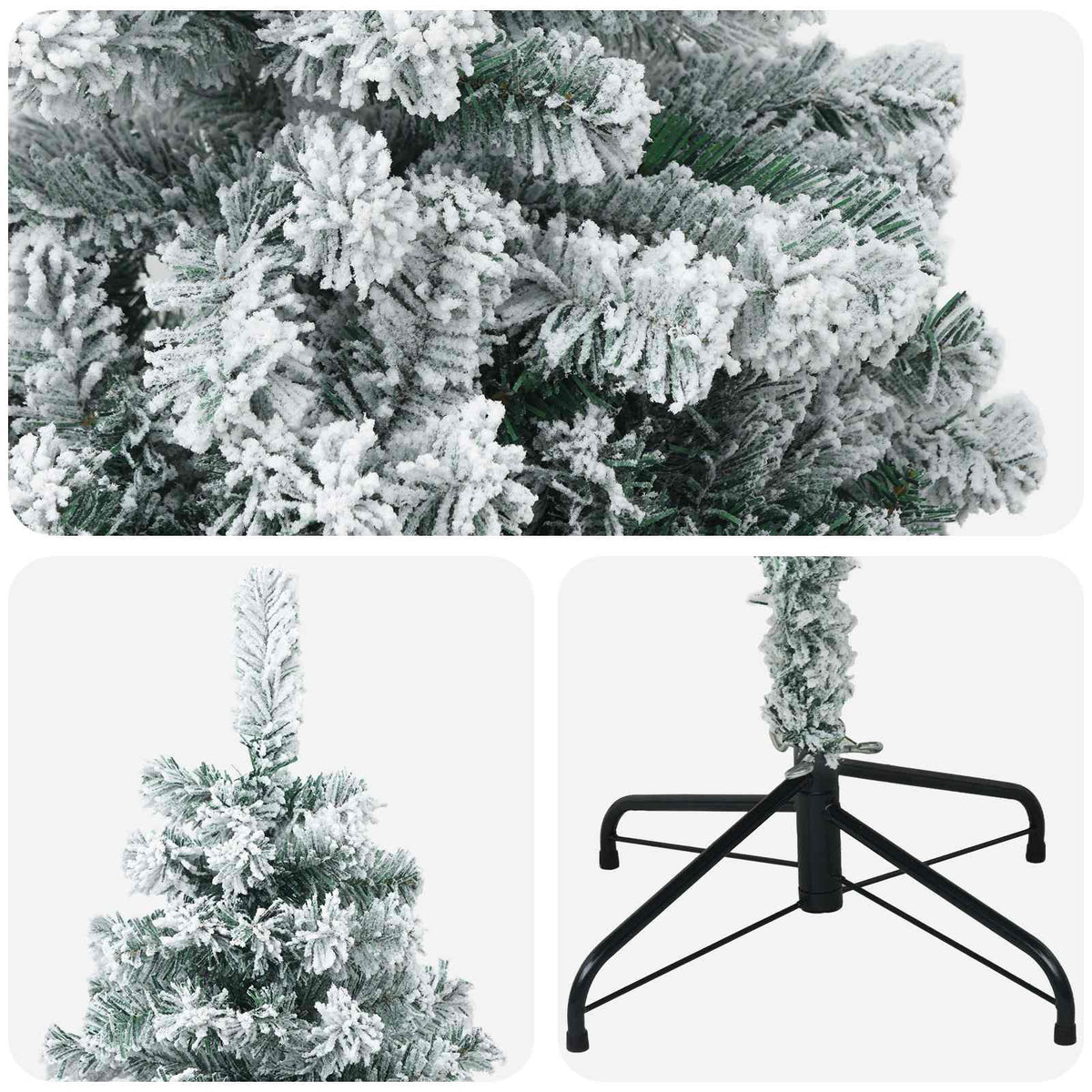 vidaXL Artificial Christmas Tree 120 cm PVC and Steel Green and White 4