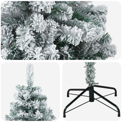 vidaXL Artificial Christmas Tree 120 cm PVC and Steel Green and White 4