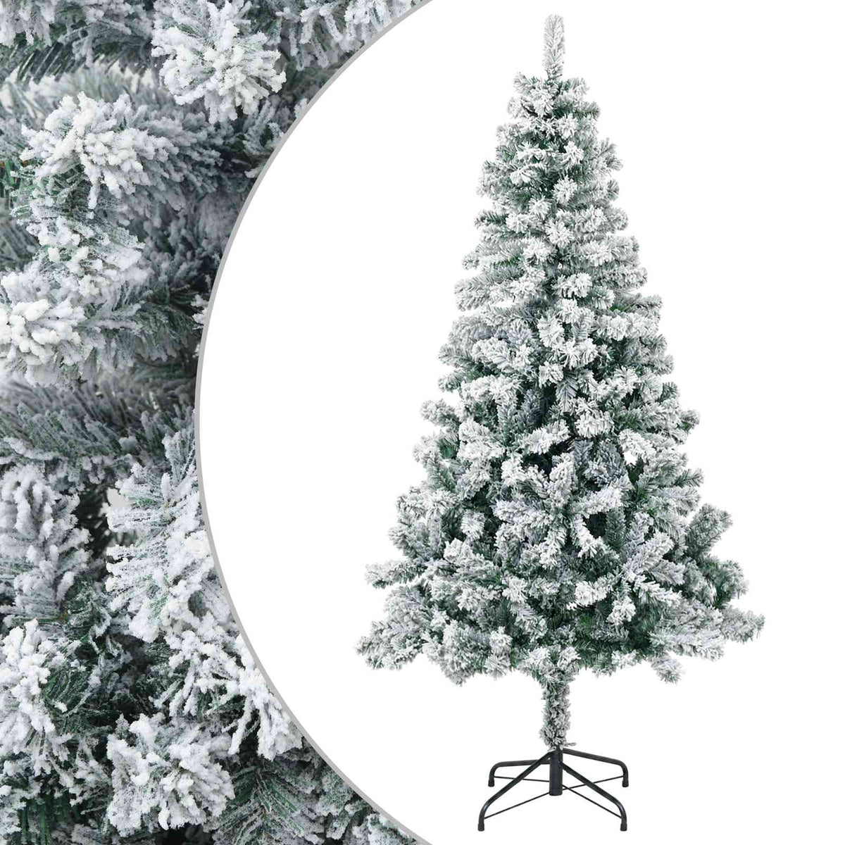 vidaXL Artificial Christmas Tree 120 cm PVC and Steel Green and White 2