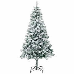 vidaXL Artificial Christmas Tree 120 cm PVC and Steel Green and White 3