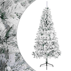 vidaXL Artificial Christmas Tree 120 cm PVC and Steel Green and White 2