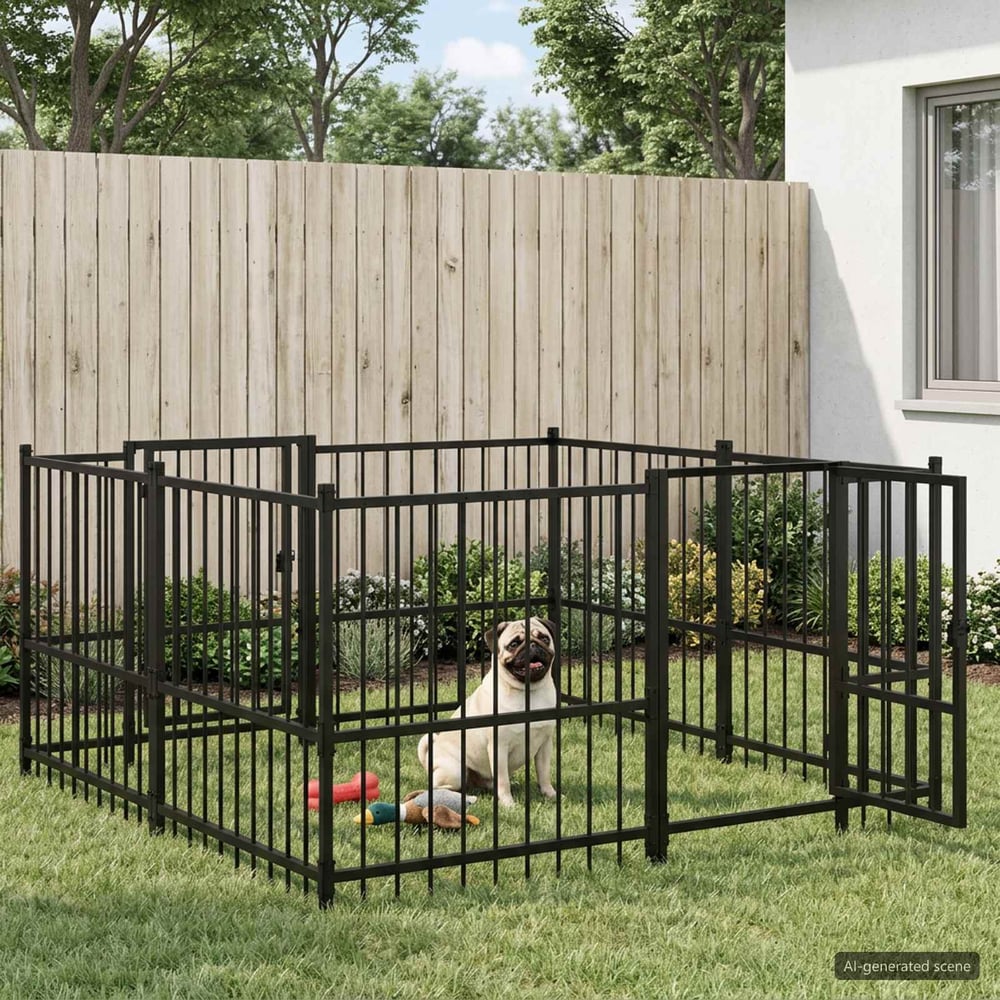 vidaXL Outdoor Dog Playpen 192 x 192 x 100 cm 1