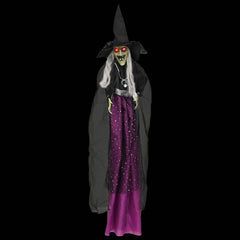 vidaXL Halloween Hanging Witch SPOOKA Purple 30 x 133 cm 4