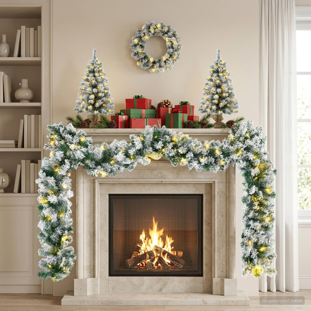 Mini Christmas Tree Set PVC White 45 cm with LEDs