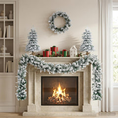 Mini Christmas Tree PVC and PE Green White 45 cm without LED