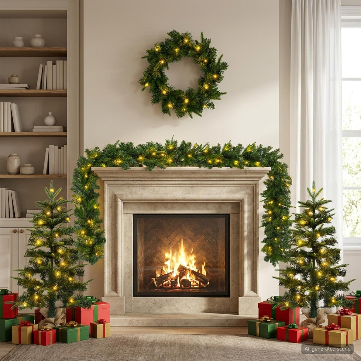 Mini Christmas Tree PVC and PE Green Green 90 cm with LEDs