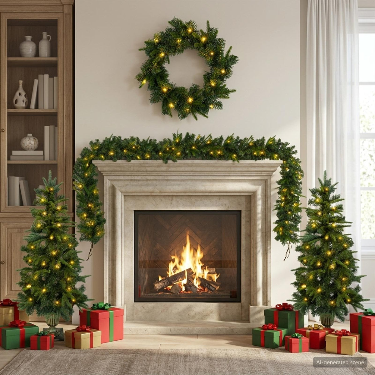 Mini Christmas Tree PVC and PE Green Green 120 cm with LEDs