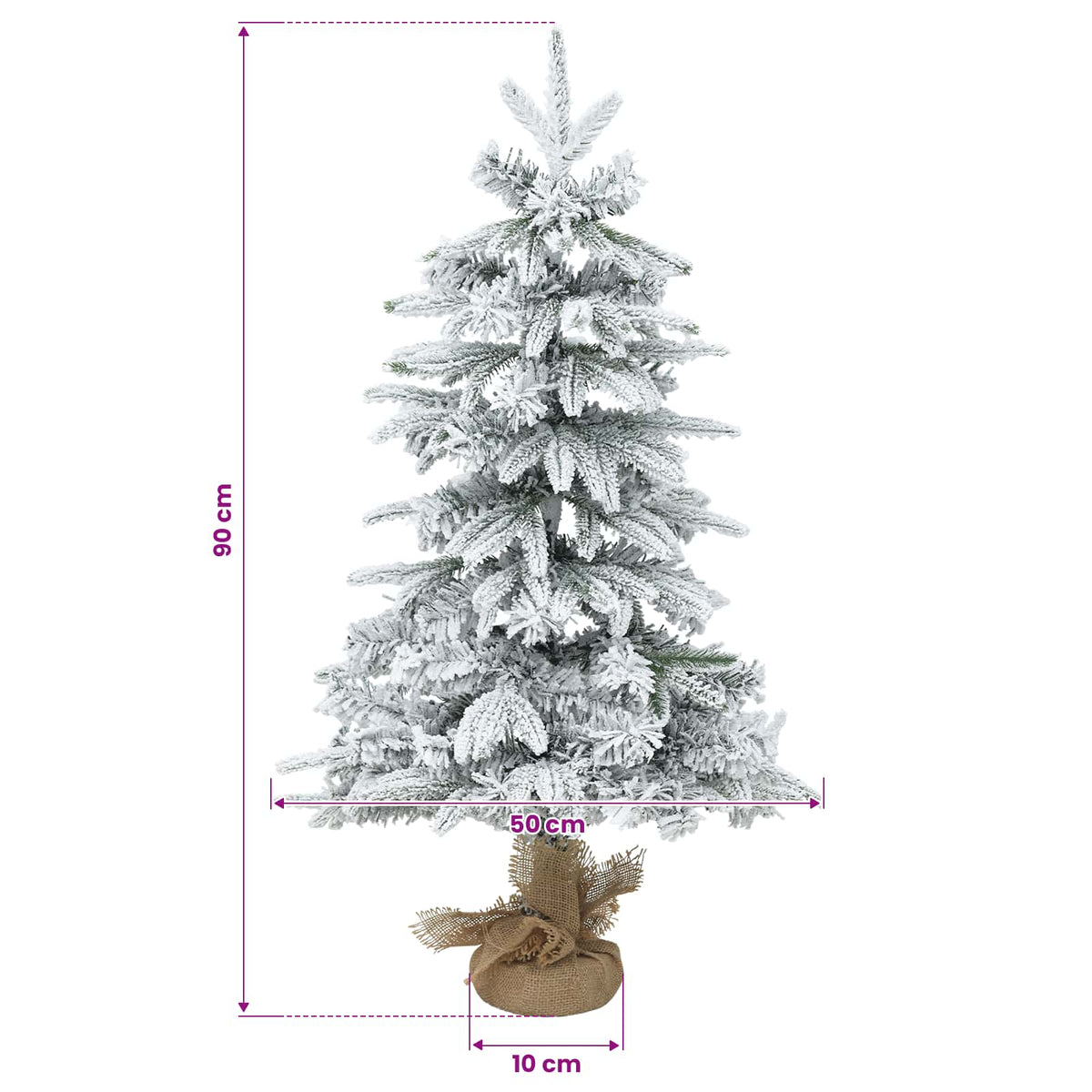 Mini Christmas Tree 90 cm PVC in Green and White, image 5