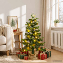 Mini Christmas Tree 90 cm 50 LEDs Warm White PVC in Green