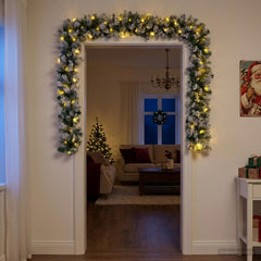 vidaXL Christmas Garland Green and White 270 cm PVC 50 LEDs 1