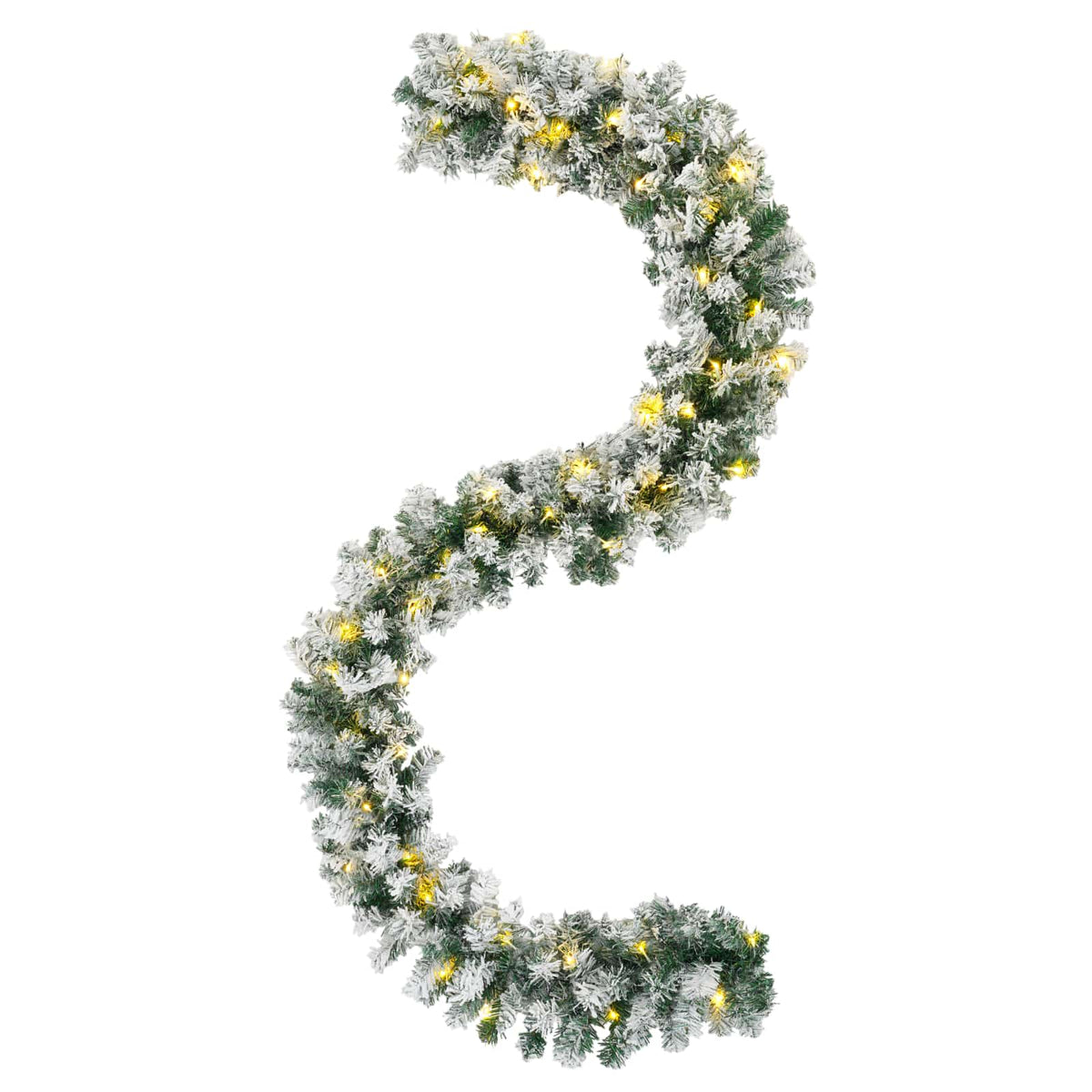 vidaXL Christmas Garland Green and White 270 cm PVC 50 LEDs 5