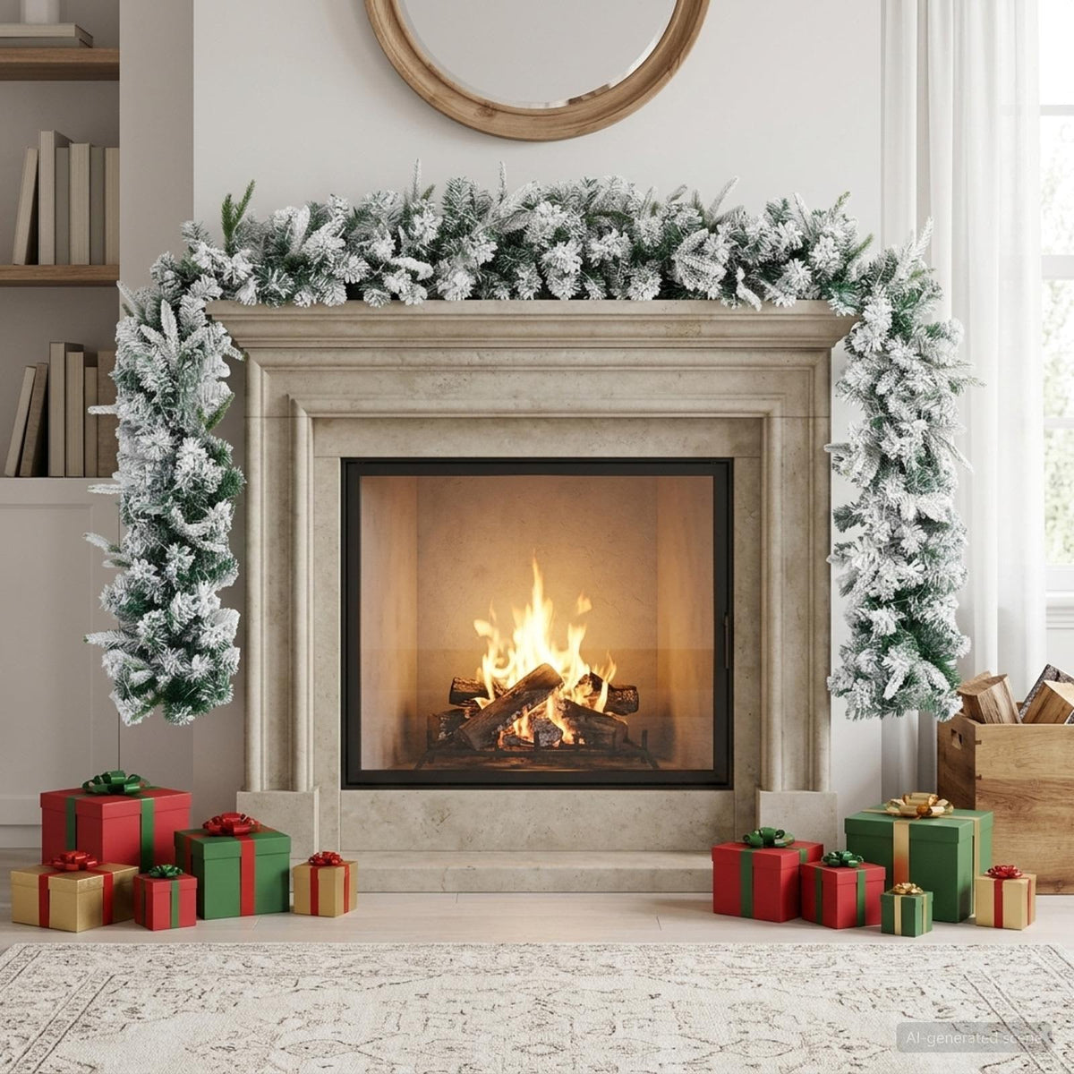 vidaXL Christmas Garland Green and White 270 cm PVC and PE 1