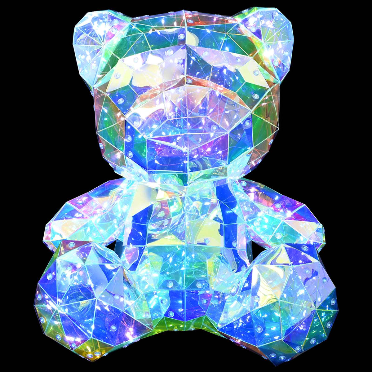 vidaXL Prismatic Iridescent LED Bear Multicolour 32 x 28 x 38 cm 3