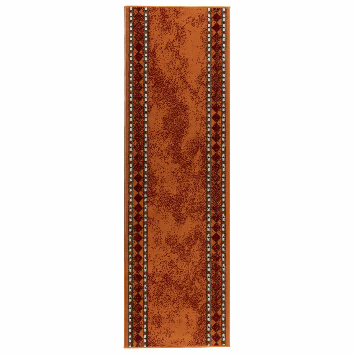 vidaXL Runner Rug FLORNES Woven Orange Diamonds 67 x 200 cm PP 7 mm 2