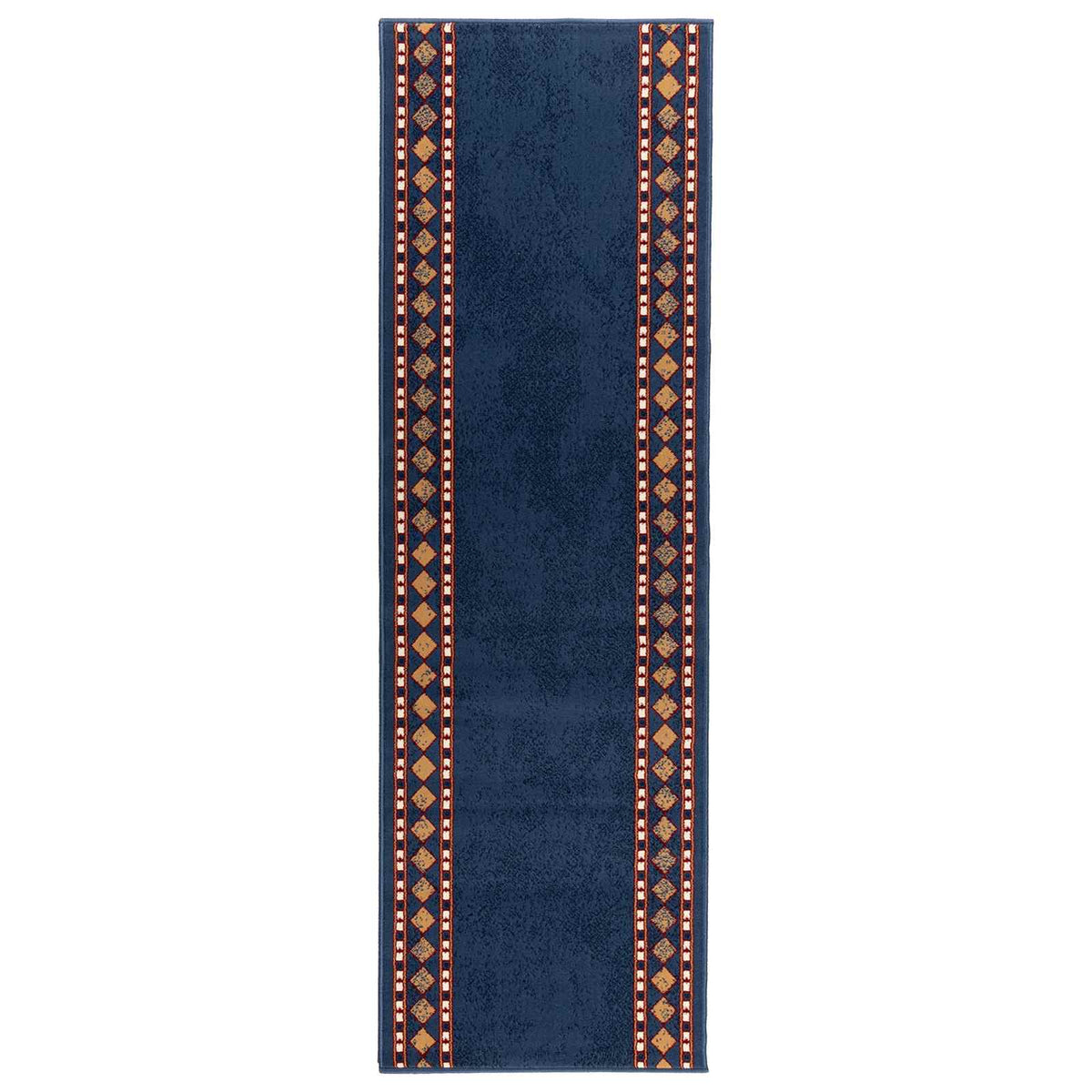 Runner Rug FLORNES Woven Blue Diamonds PP 7 mm, image 2