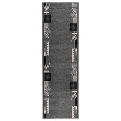 Runner Rug FLORNES Woven 67 x 200 cm PP 7 mm Width 67 cm Length 200 cm Grey leaves