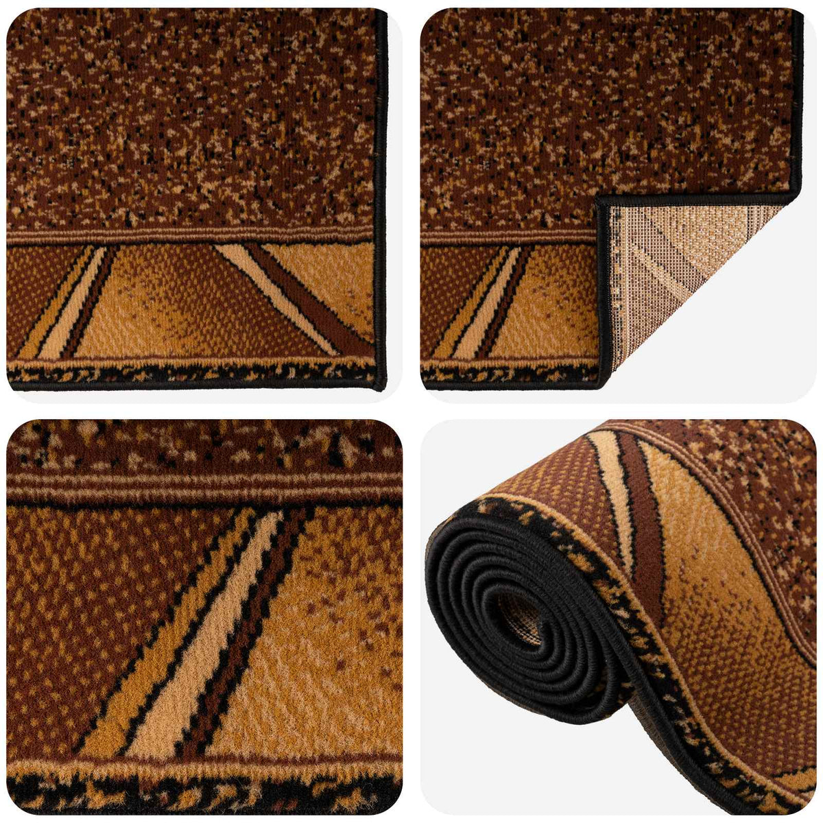 Runner Rug FLORNES Woven Brown Zigzag PP 7 mm, image 3