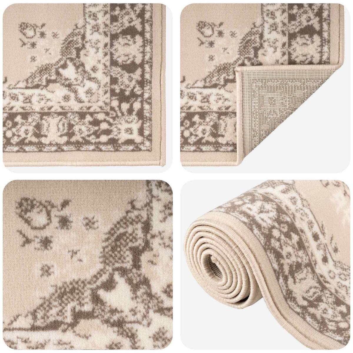 Runner Rug FLORNES Woven Ecru Pattern PP 7 mm, image 3