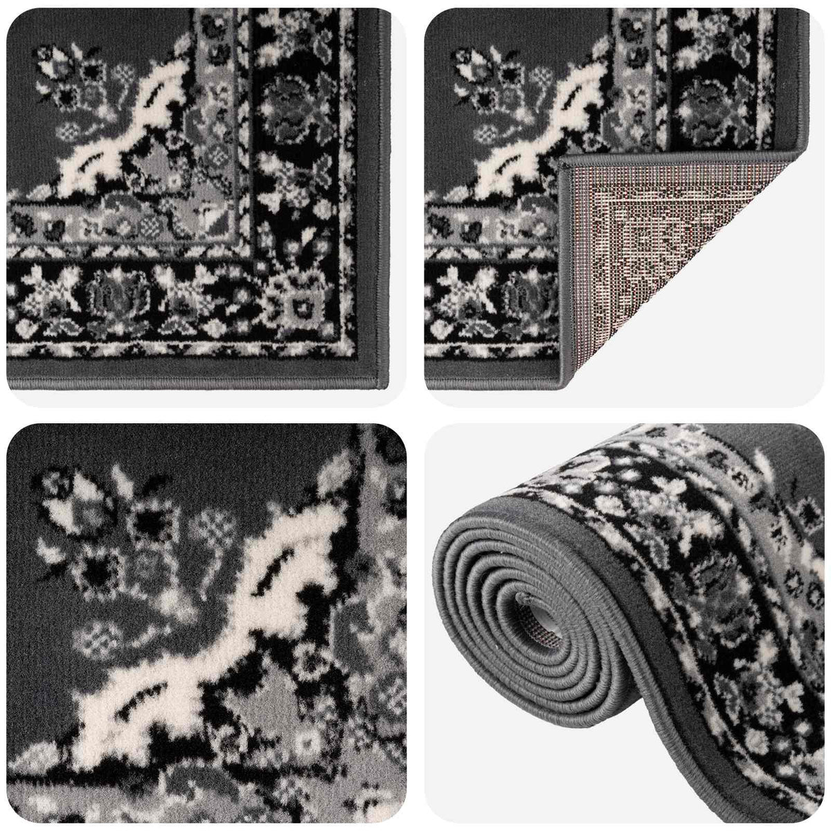 Runner Rug FLORNES Woven 67 x 200 cm PP 7 mm Width 67 cm Length 200 cm Grey pattern