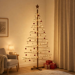 Wooden Christmas Tree KOTKA Bamboo and Solid Pine Wood Dark brown 180 cm