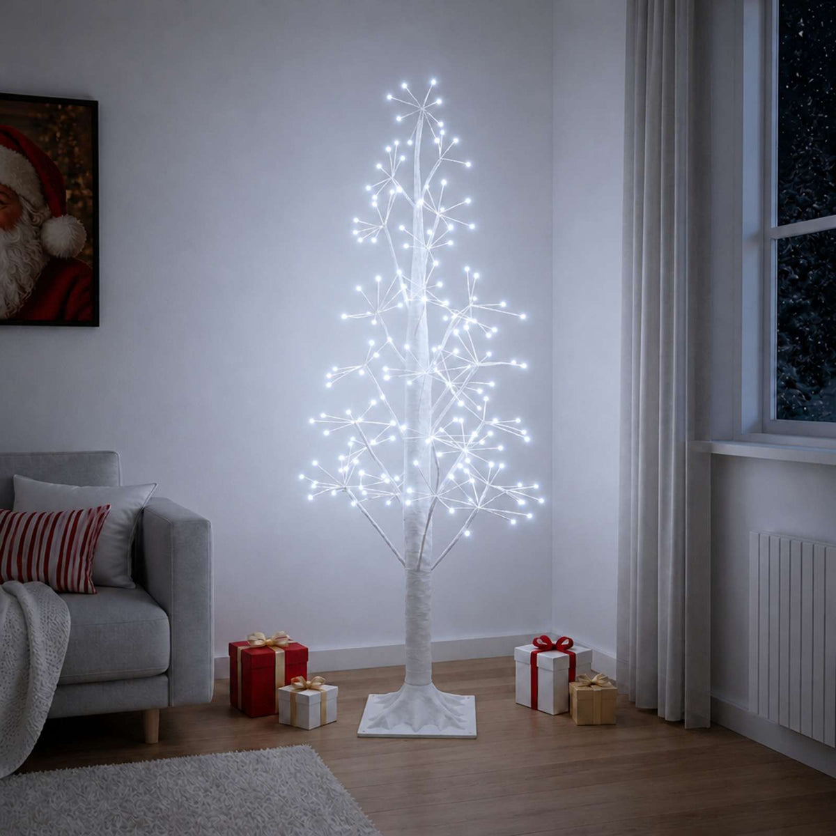 Starburst Christmas Tree White 17 x 17 x Plastic White (cold white)
