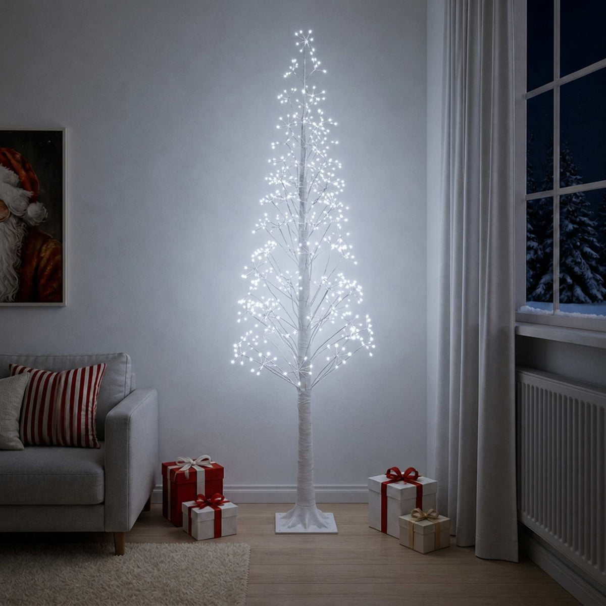 vidaXL Starburst Christmas Tree White 17 x 17 x Plastic