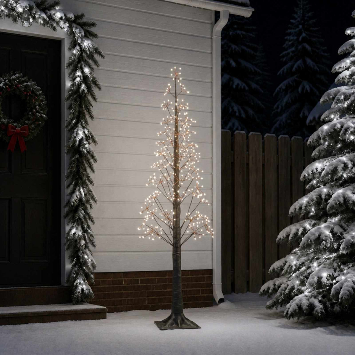 vidaXL Starburst Christmas Tree White 17 x 17 x Plastic