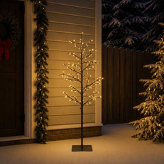 vidaXL Micro Birch Christmas Tree Black 18 x 18 x 120 cm Steel 3