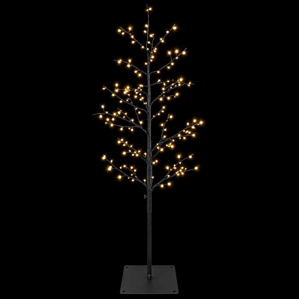 vidaXL Micro Birch Christmas Tree Black 18 x 18 x 120 cm Steel 4
