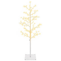 vidaXL Micro Birch Christmas Tree White 18 x 18 x 120 cm Steel 2