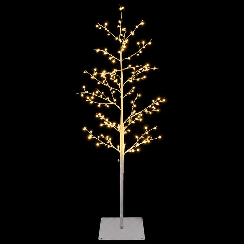 vidaXL Micro Birch Christmas Tree White 18 x 18 x 120 cm Steel 4
