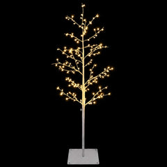 vidaXL Micro Birch Christmas Tree White 18 x 18 x 120 cm Steel 4