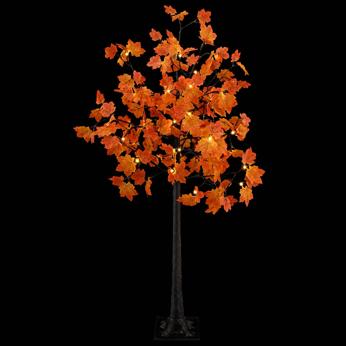 vidaXL LED Maple Christmas Tree Brown 150 cm Plastic 96 LEDs 4