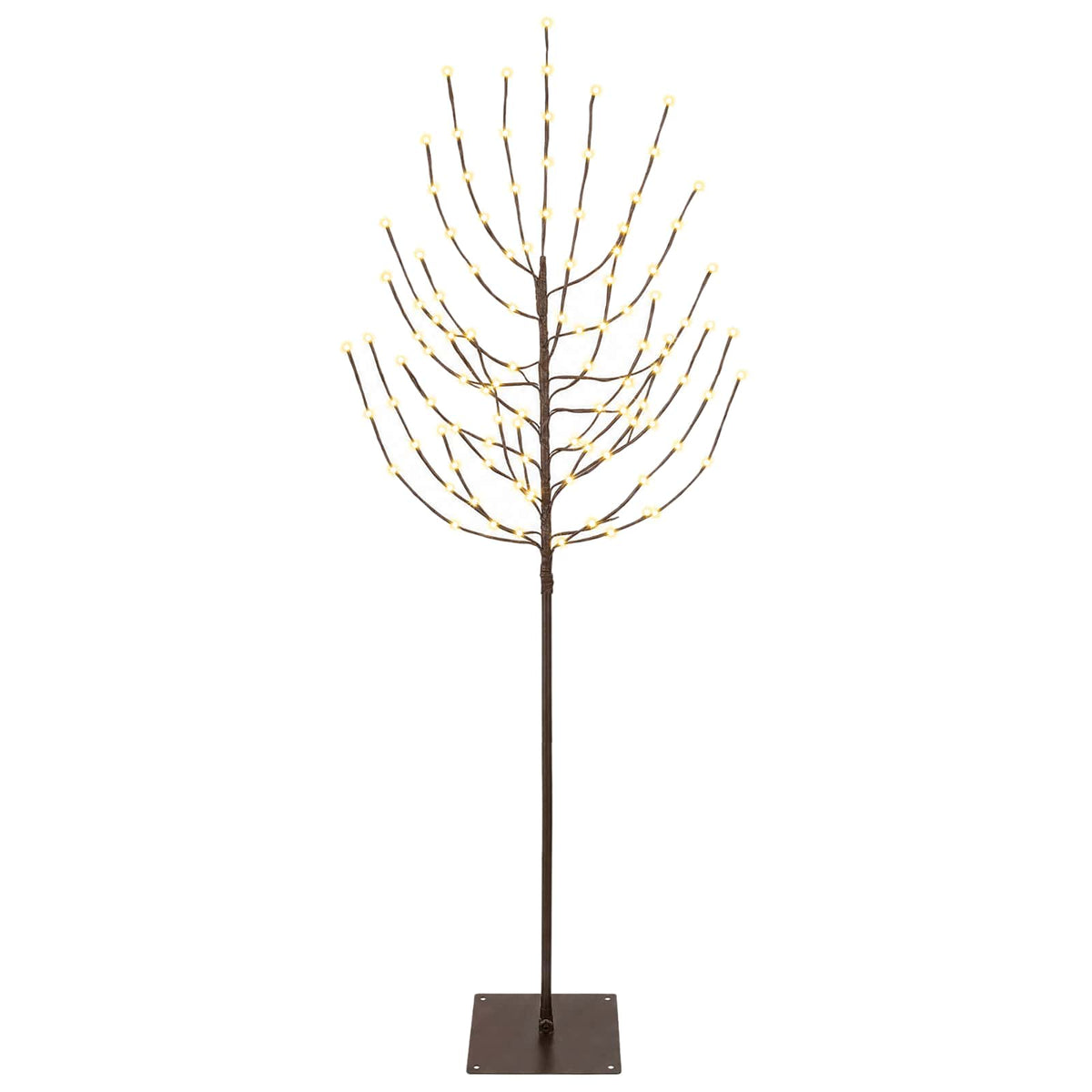 LED Christmas Tree Black Steel 100 LEDs 180 cm Warm white
