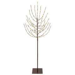 LED Christmas Tree Black Steel 100 LEDs 180 cm Warm white
