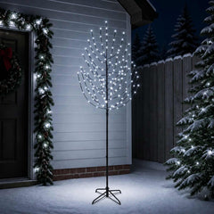 LED Christmas Tree Black Steel 100 LEDs 210 cm Cold white