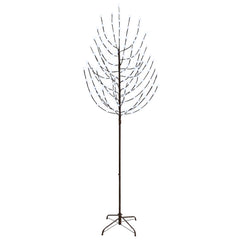 LED Christmas Tree Black Steel 100 LEDs 210 cm Cold white