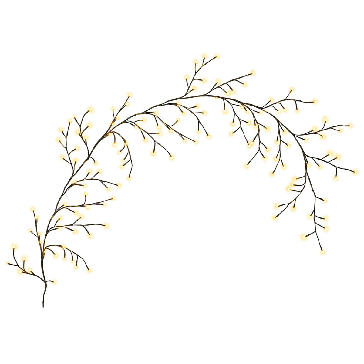 vidaXL LED Willow Vine Christmas Decoration 2 pcs Black 270 cm Steel 5