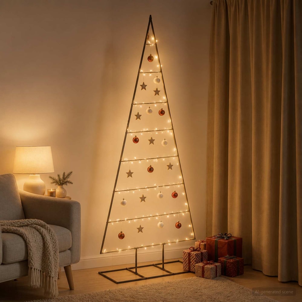 vidaXL Metal Christmas Tree KUOPIO 210 cm Metal Black 3